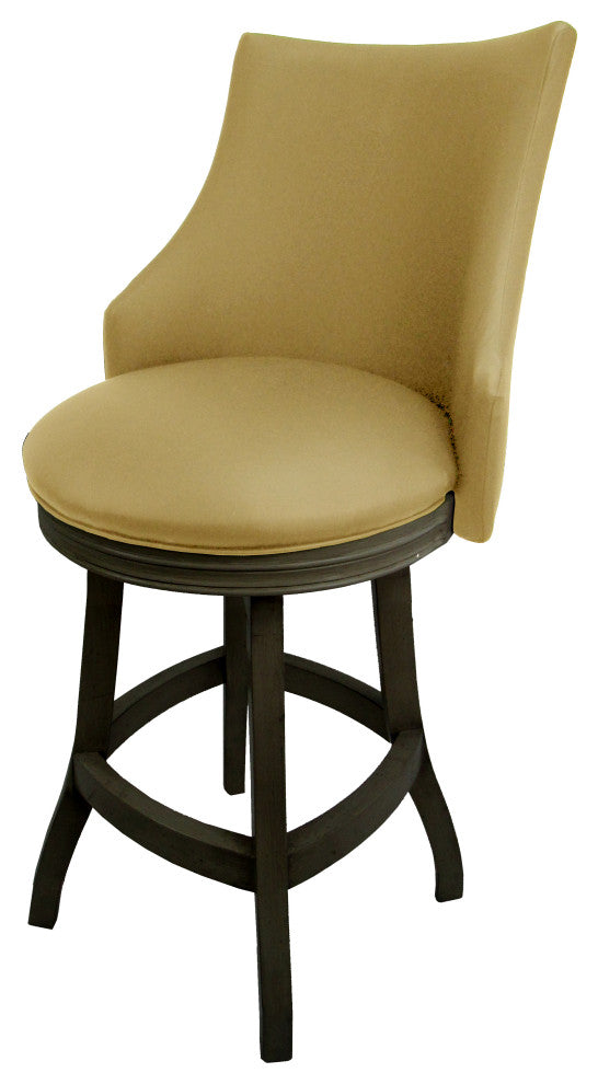 Swivel Wood Counter Bar Stool 26", Bellissima, Tan - Dark Shadow