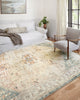 Loloi II Rosette Ivory Rust Blue Plush Area Rug, 2''-2" X 5''