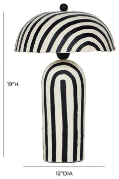 Maiori Papier Mache Table Lamp, Black