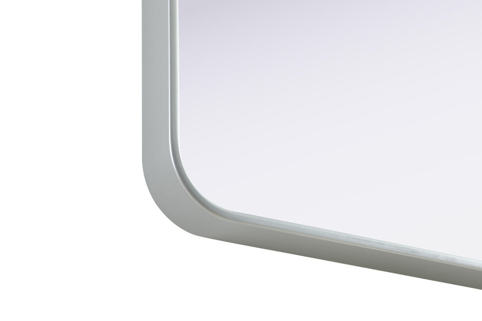 Home Living Contour Metal Rectangle Mirror 30x60, Silver