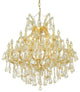 Elegant Maria Theresa Dining Room Light, Gold Finish With Royal Cut Crystal