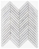 White Carrara Polished 5/8x6 Herringbone Marble Mosaic