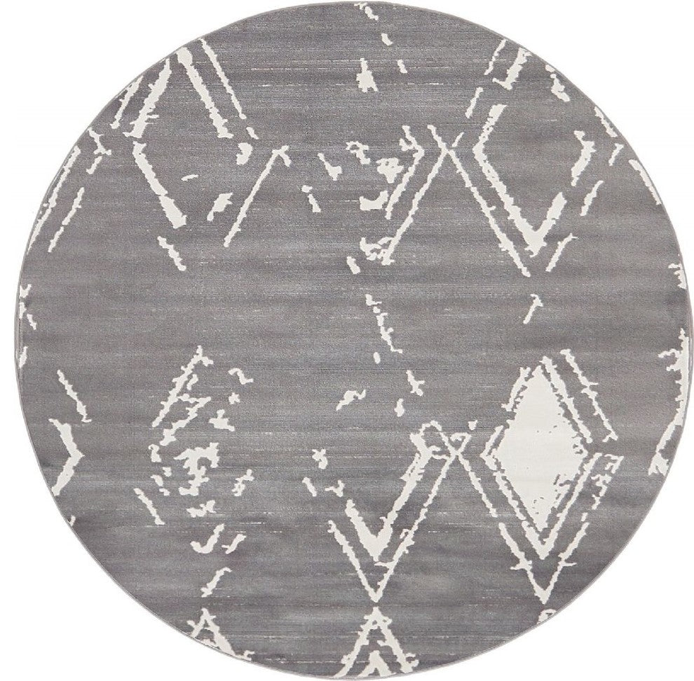 Contemporary Heights 8' Round Oyster Area Rug