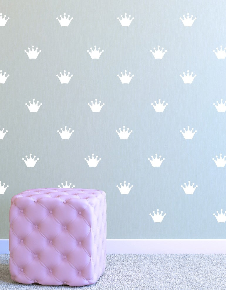 Crowns Pattern Wall Decal, 2", Turquoise