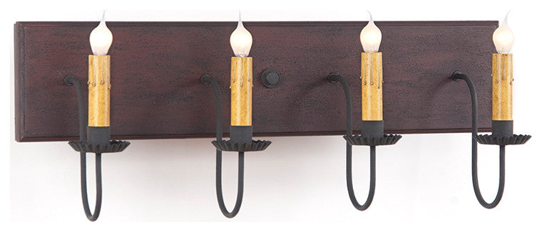 Four Arm Vanity Light, Hartford Red over Black