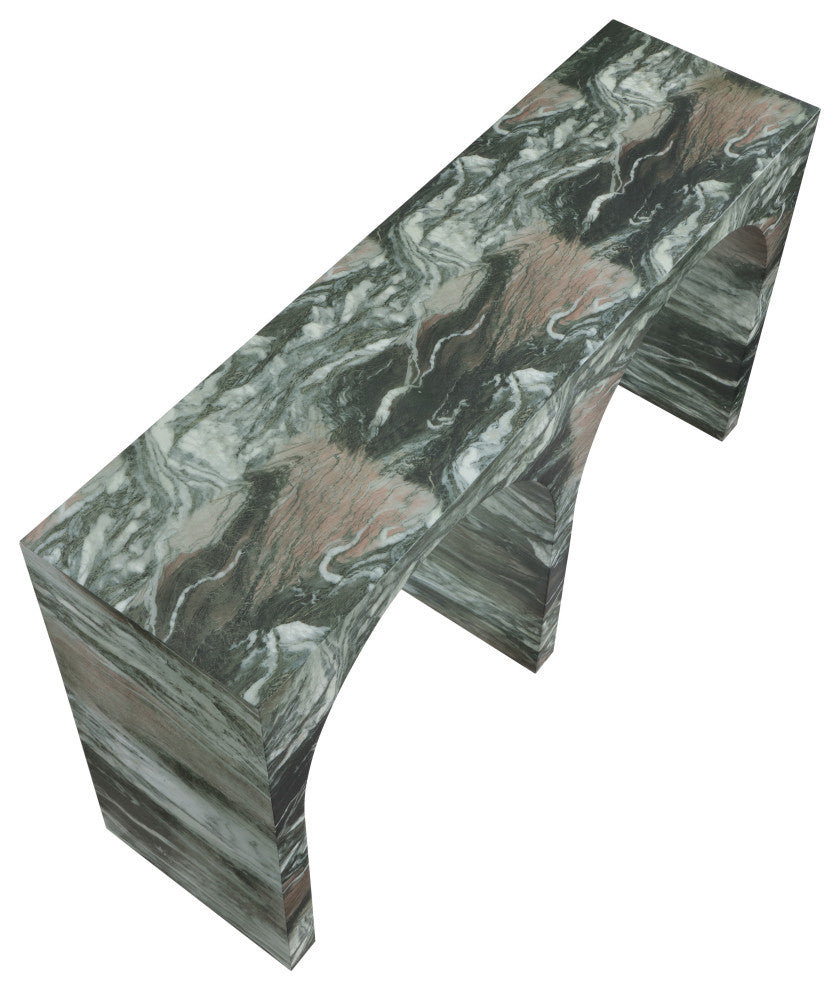 Faenza Concrete Console Table, Green, Marble Finish