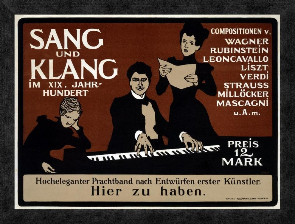 "Sang und Klang" Framed Canvas Giclee, 24"x19"