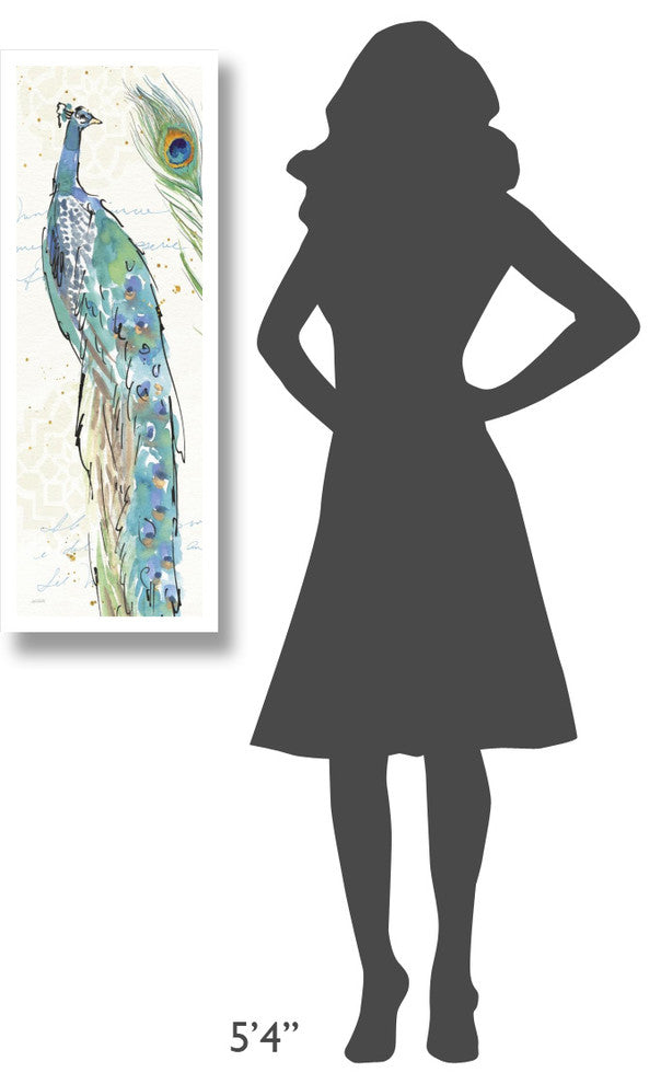 "Peacock Garden IV" Digital Paper Print by Anne Tavoletti, 14"x38"