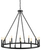 Ring Iron Rustic Farmhouse LED Chandelier, 12-Light