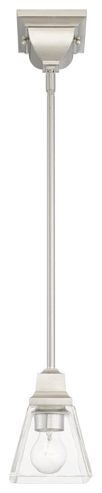 Livex Lighting Mission 1 Light Brushed Nickel Mini Pendant