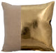 Gold Decorative Pillow Covers 14"x14" Faux Leather, Better Half Gold