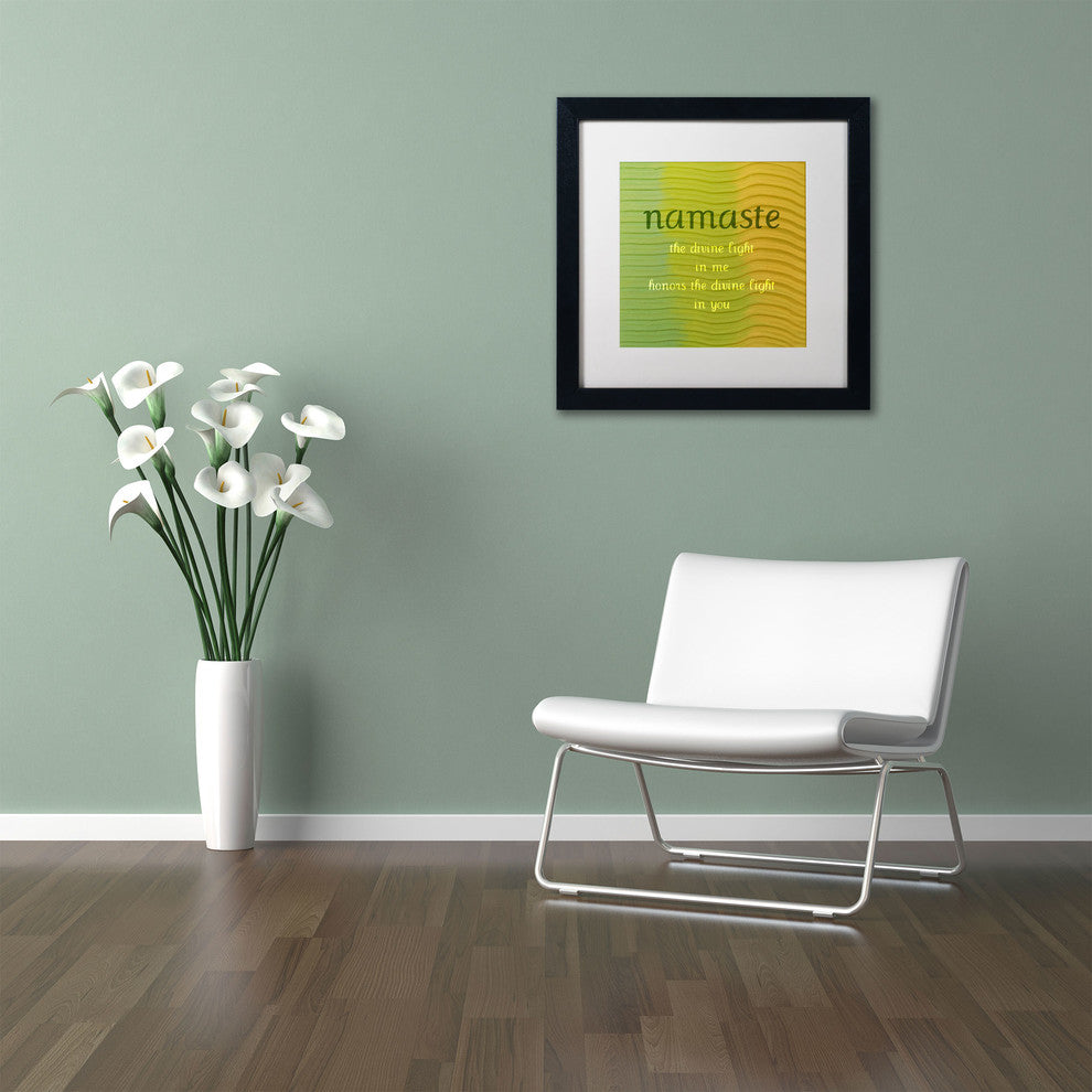 'Namaste' Matted Framed Canvas Art by Michelle Calkins