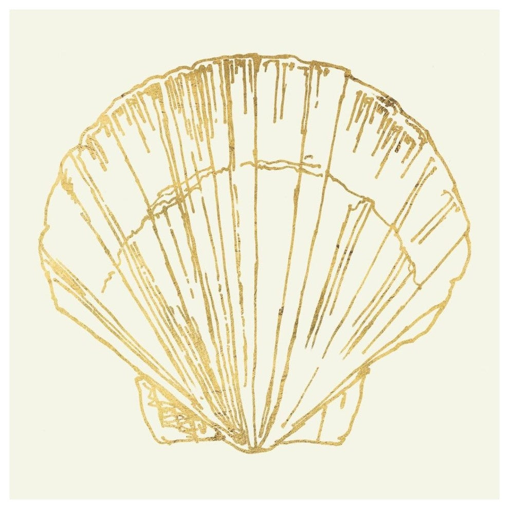 "Coastal Breeze Shell Sketches V" Digital Paper Print by Anne Tavoletti, 42"x42"