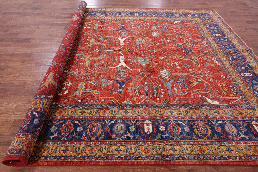 9' 8" X 13' 3" Persian Fine Serapi Hand Knotted Wool Rug - Q12438