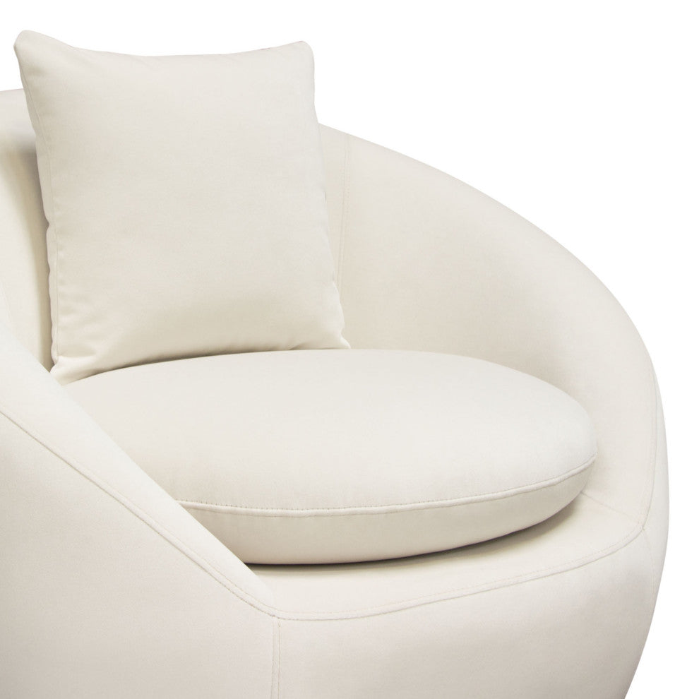 Celine Swivel Accent Chair, Light Cream