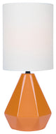 Mason Mini Table Lamp in Orange Ceramic with White Linen Shade E27 A 60W