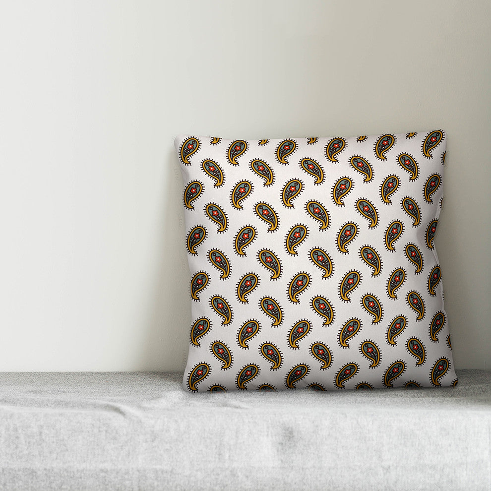 Paisley Pattern Throw Pillow Cover, 18"x18"