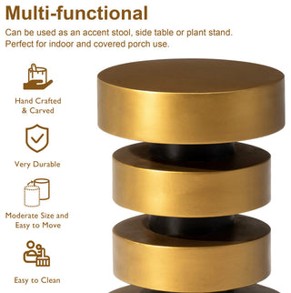 Antique Gold MGO Floating Disks Side Table