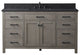 Jasper 60" Bathroom Vanity, Textured Gray, Blue Limestone
