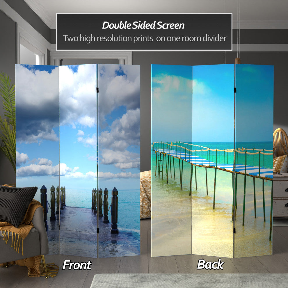 6'' Tall Double Sided Ocean Room Divider