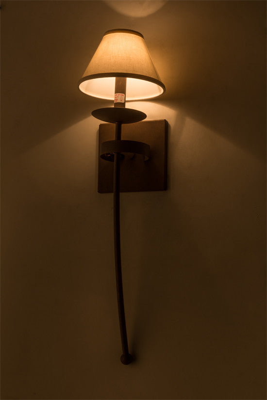 7W Bechar W/Fabric Shade Wall Sconce