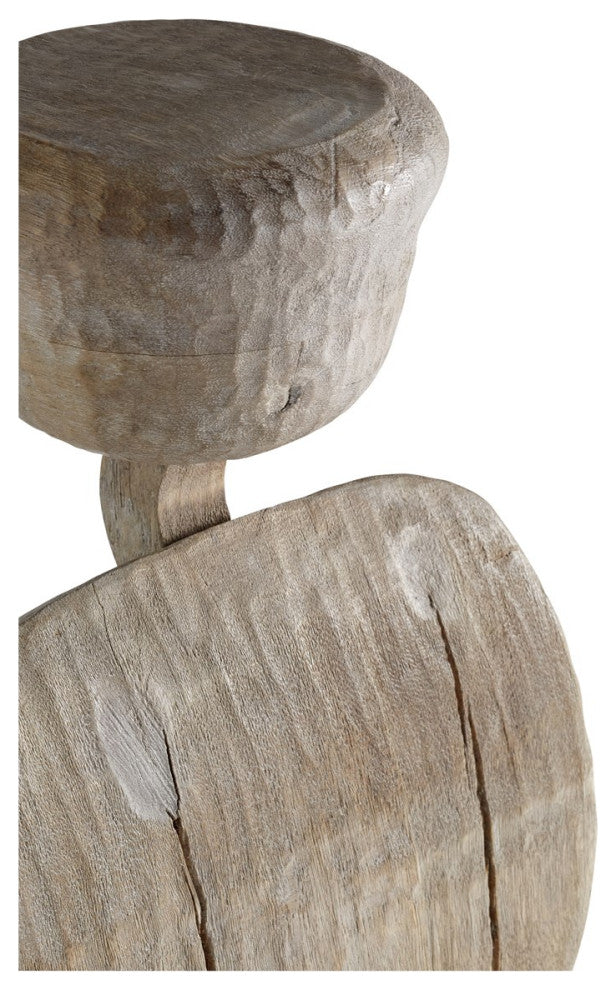 Cyan Large Chakra Sculpture 11284, Weathered Gray
