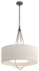 Loop Pendant, Dark Smoke Finish, Sterling Accents, Flax Shade