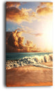 "Fast Moving Dark Clouds Over Beach" Modern Beach Canvas Art Print, 20"x40"