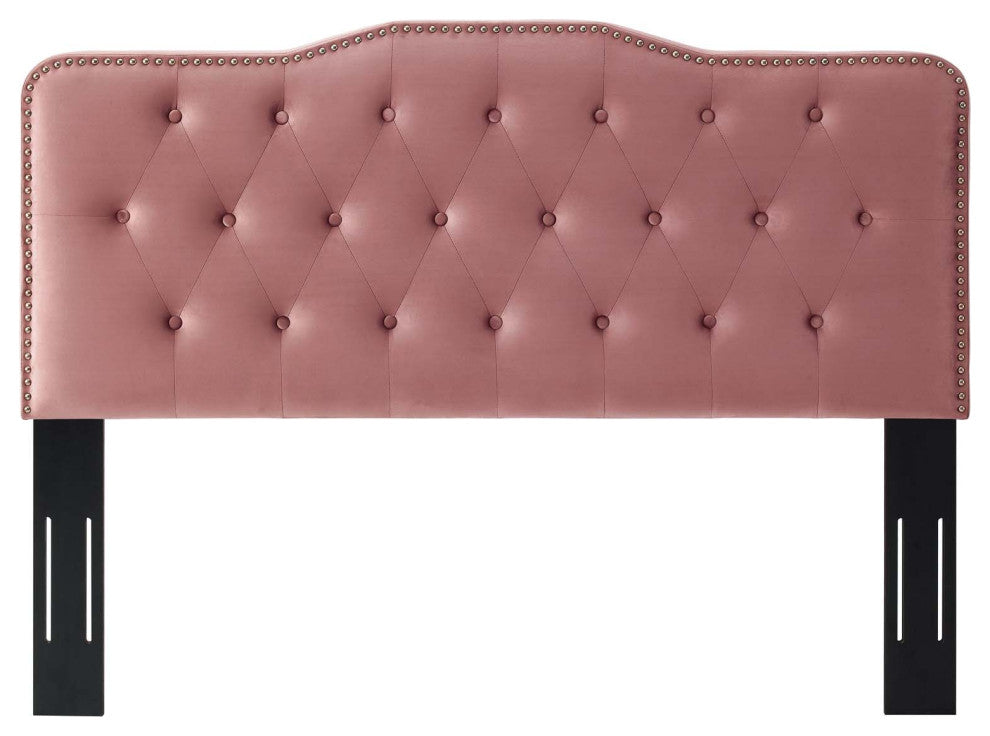 Tufted Headboard, Twin Size, Velvet, Pink, Modern Contemporary, Bedroom Master