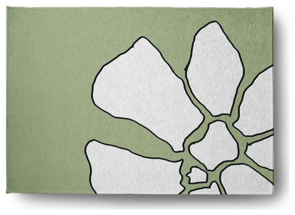 Petal Lines Spring Chenille Rug, Green, 5'x7'