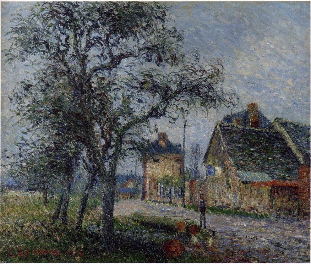 Gustave Loiseau Louvier Road in Winter Premium Canvas Print