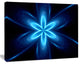 Blue Glowing Space Fractal Flower, Flower Artwork on Canvas, 40"x30"