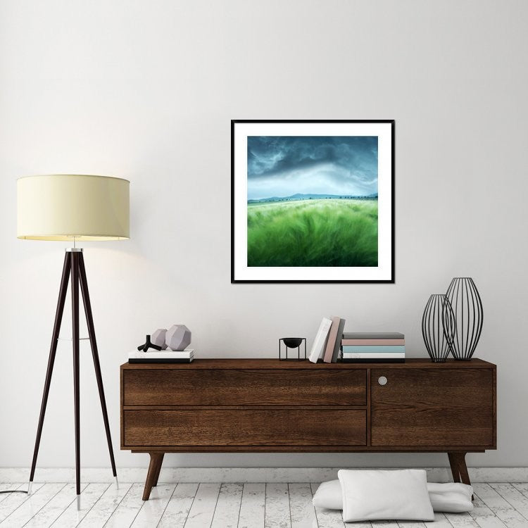 "Barley Field" Framed Digital Print by Floriana Barbu, 38"x38"