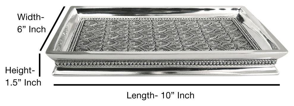 nu steel Beaded Heart Amenity Tray