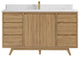 Madison  Teak 60 Single Bathroom Vanity Golden Teak 1.5" Empira White Quartz