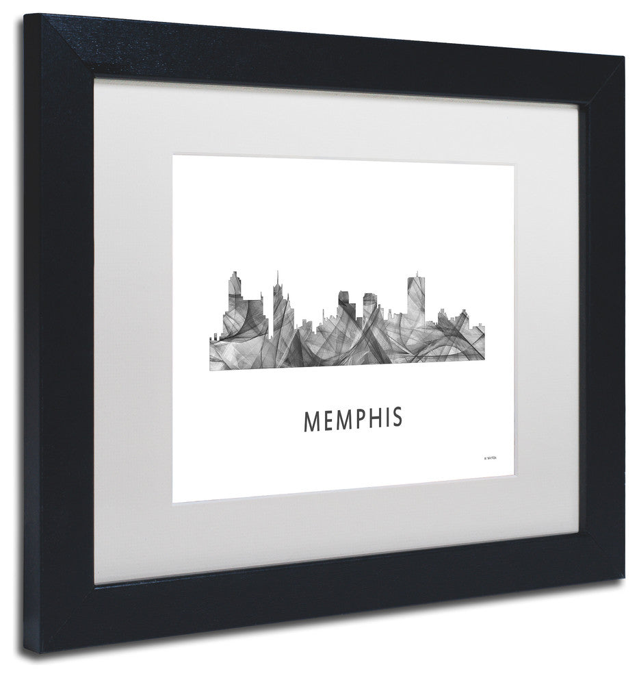 Marlene Watson ''Memphis Tennessee Skyline'' Matted Art, Black Frame, White, 14x11