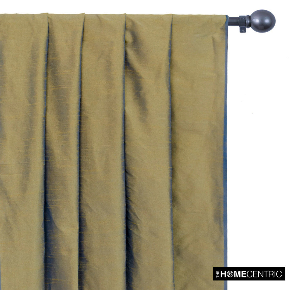 Gold, Turquoise Blue Art Silk Fabric By The Yard, 2 Yards For Curtain, Dress