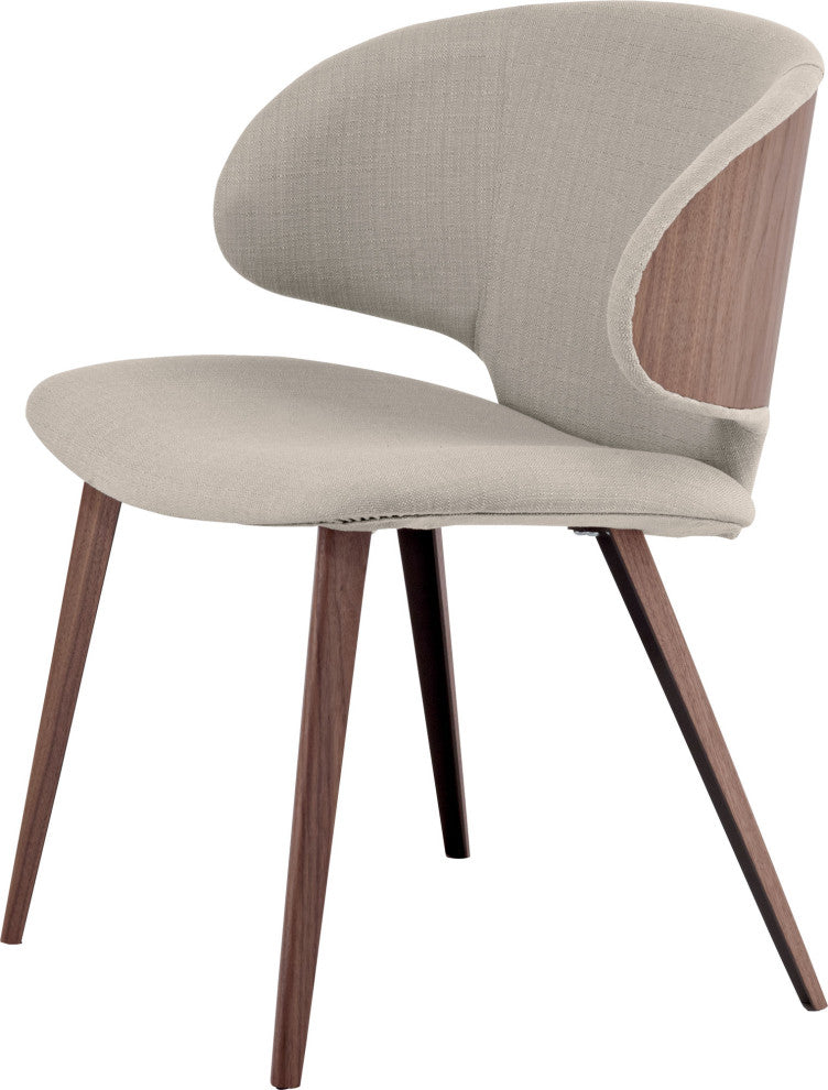Newport Dining Chair in Oxford Tan Fabric and Walnut