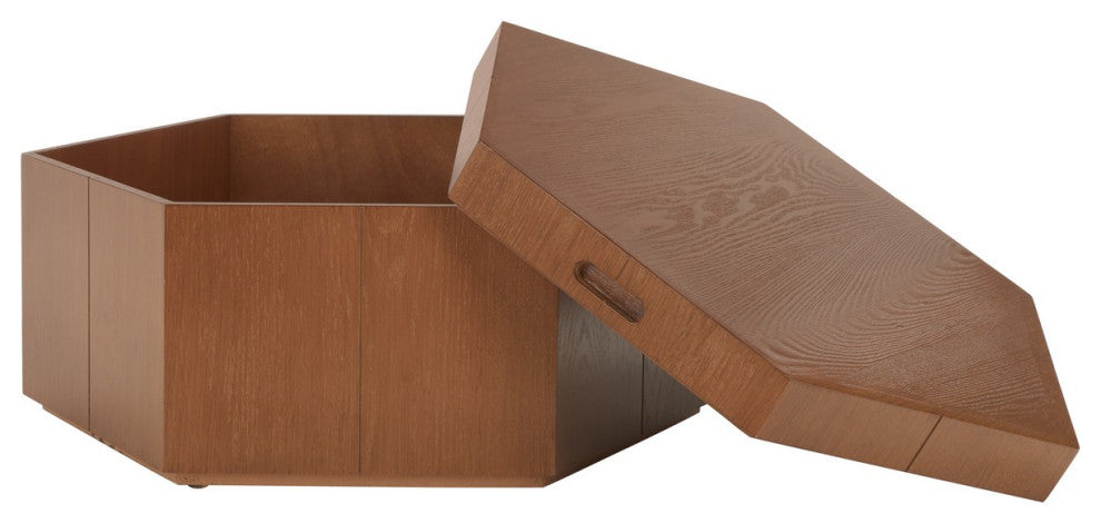 Safavieh Rafaela Hexagon Coffee Table, Natural Brown, Natural Brown