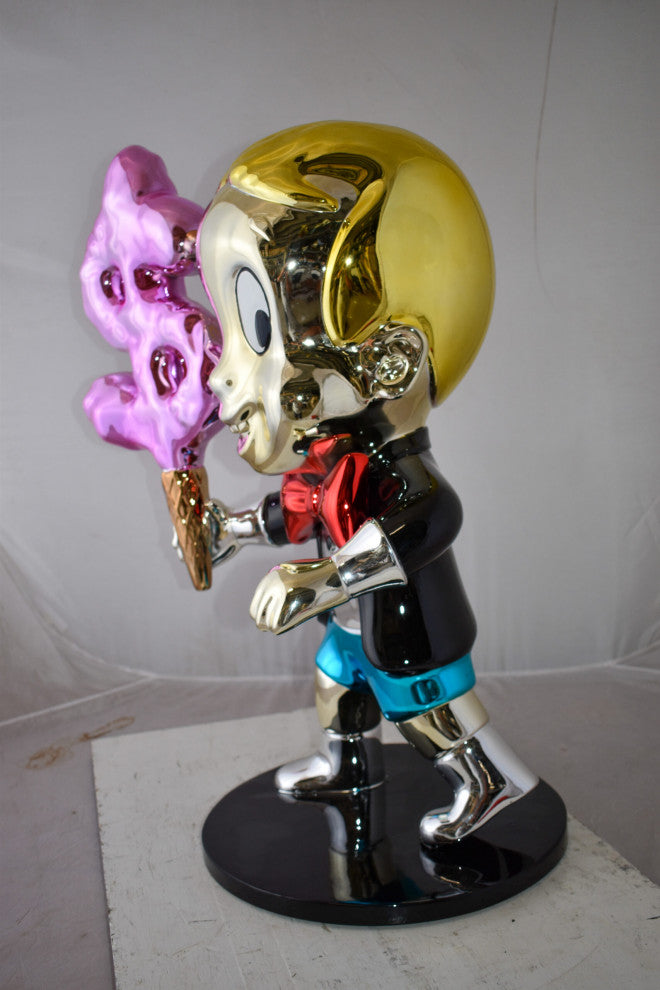 Cartoon Monopoly Boy with Money Cotton Candy Resin Statue Size: 15" x 24" x 31