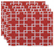 18"x14" Bamboo 1, Geometric Print Placemat, Coral, Set of 4