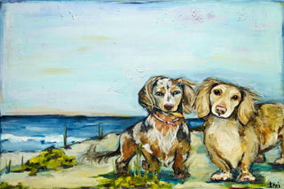 "Beautiful Dachshunds" Painting Print on Canvas by Tori Campisi