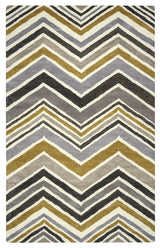 Rizzy Home Rockport RP8827 Multi-Colored Chevron Area Rug, Rectangular 5'x8'