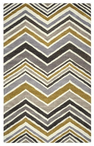 Rizzy Home Rockport RP8827 Multi-Colored Chevron Area Rug, Rectangular 5'x8'