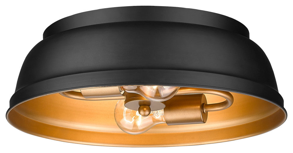 Golden Lighting 7313-FM Rebel 2 Light 14"W Flush Mount Ceiling - Matte Black