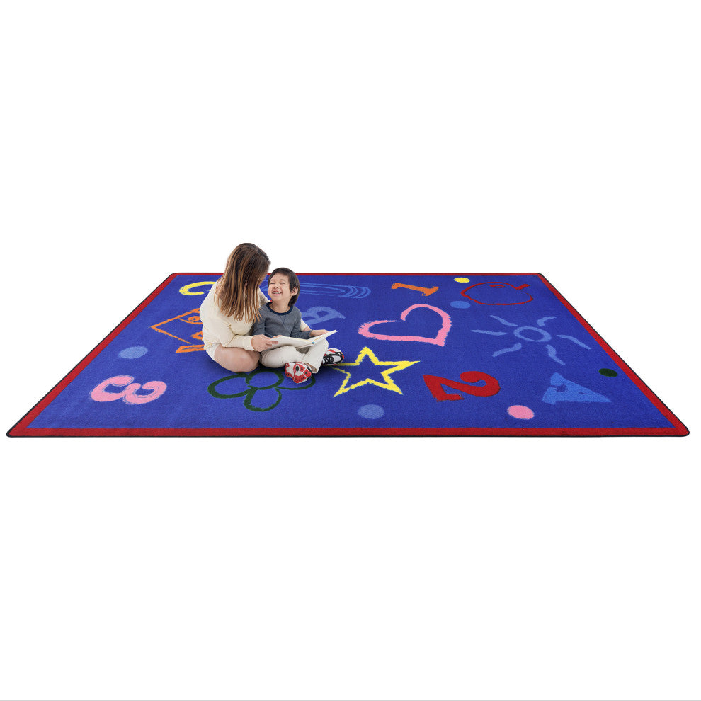 Playful Patterns Rug, Kid's Art, Rainbow, 3'10"x5'4"