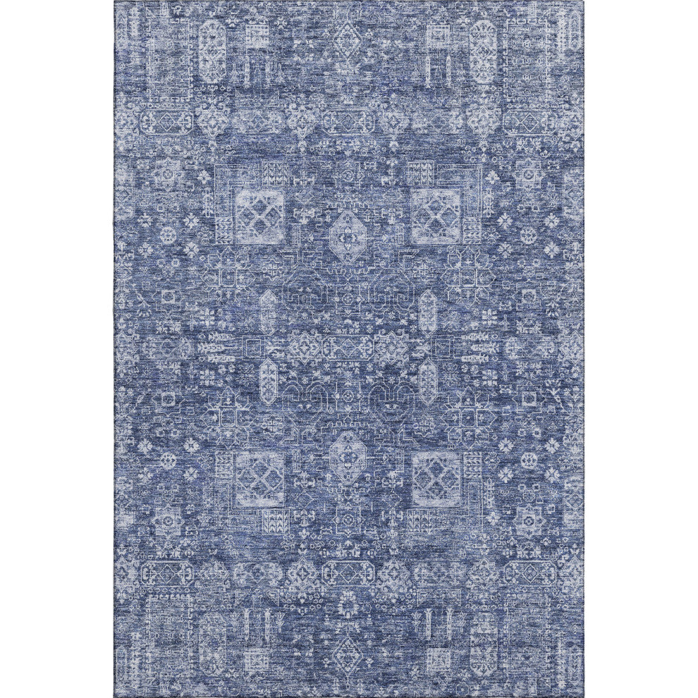 Premium Machine Washable Mayfield AMF637 Navy 5' x 7'6" Rug