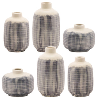 Mini Vase, 6-Piece Set, 3.5"H, 5.25"H, 6.25"H Terra Cotta