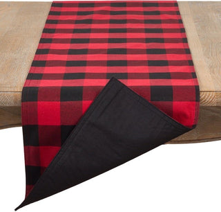 Buffalo Plaid Check Classic Cotton Blend Table Runner, Red