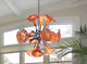 Yuri Orange 6-Light Art Glass Hanging Fixture
